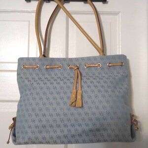 Large Dooney & Bourke Baby Blue Canvas Logo Purse